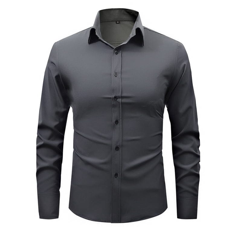 MEN BLACK DRESS SHIRT IN COTTON STUFF
